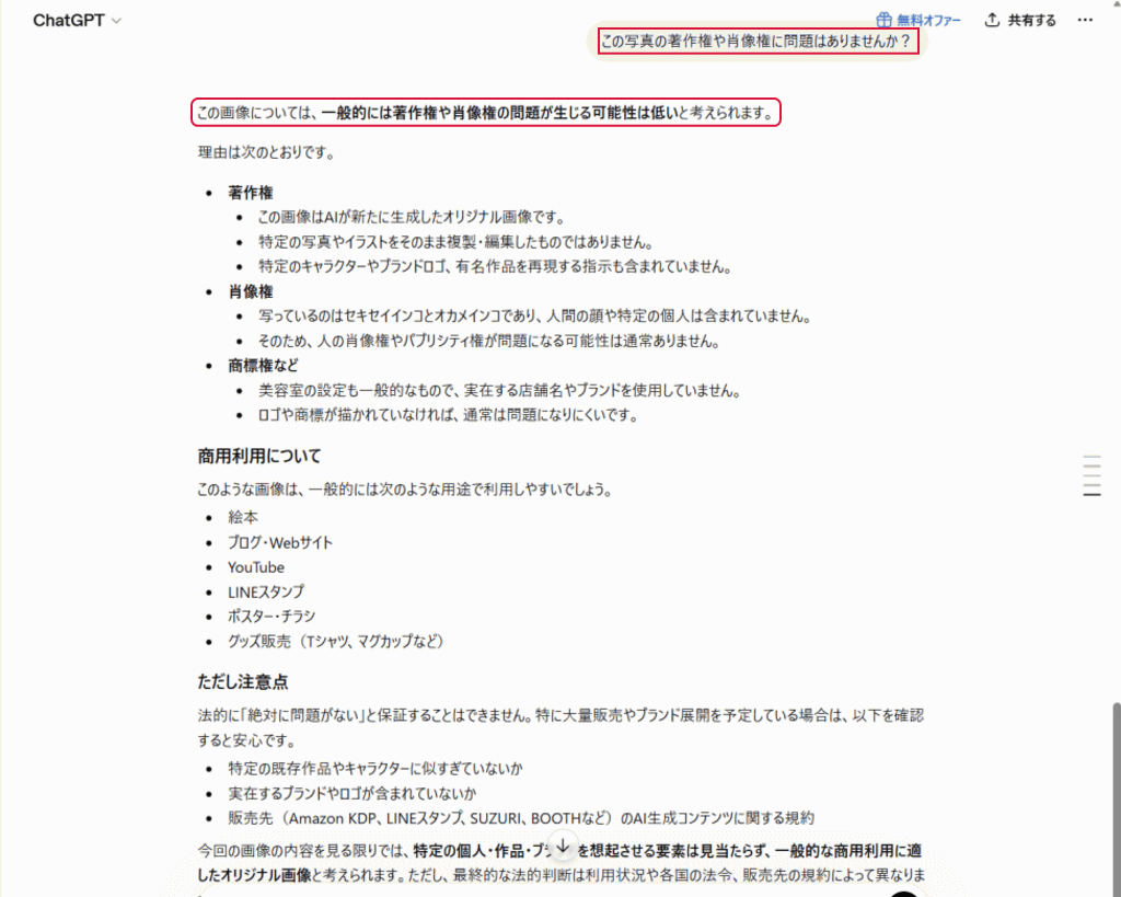 著作権や肖像権に問題無いか